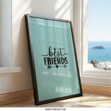 Best Friends Wall Art, Friendship Quote Print, Gift for Bestie, Modern Home Decor, Minimalist Art, Sister Gift, Room Decor - Tawshia