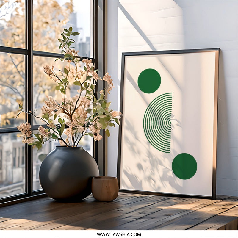 Geometric Wall Art Print, Abstract Circles, Modern Art, Minimalist Design, Contemporary Wall Decor, Home Decor, Gallery Wall Art - Tawshia