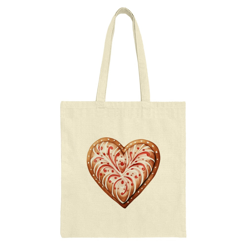 Heart Cookie Tote Bag, Decorated Heart, Baking Gift, Holiday Treat, Valentine's Day, Foodie Bag, Cute Tote, Sweet Treat, Stylish, Unique - Tawshia