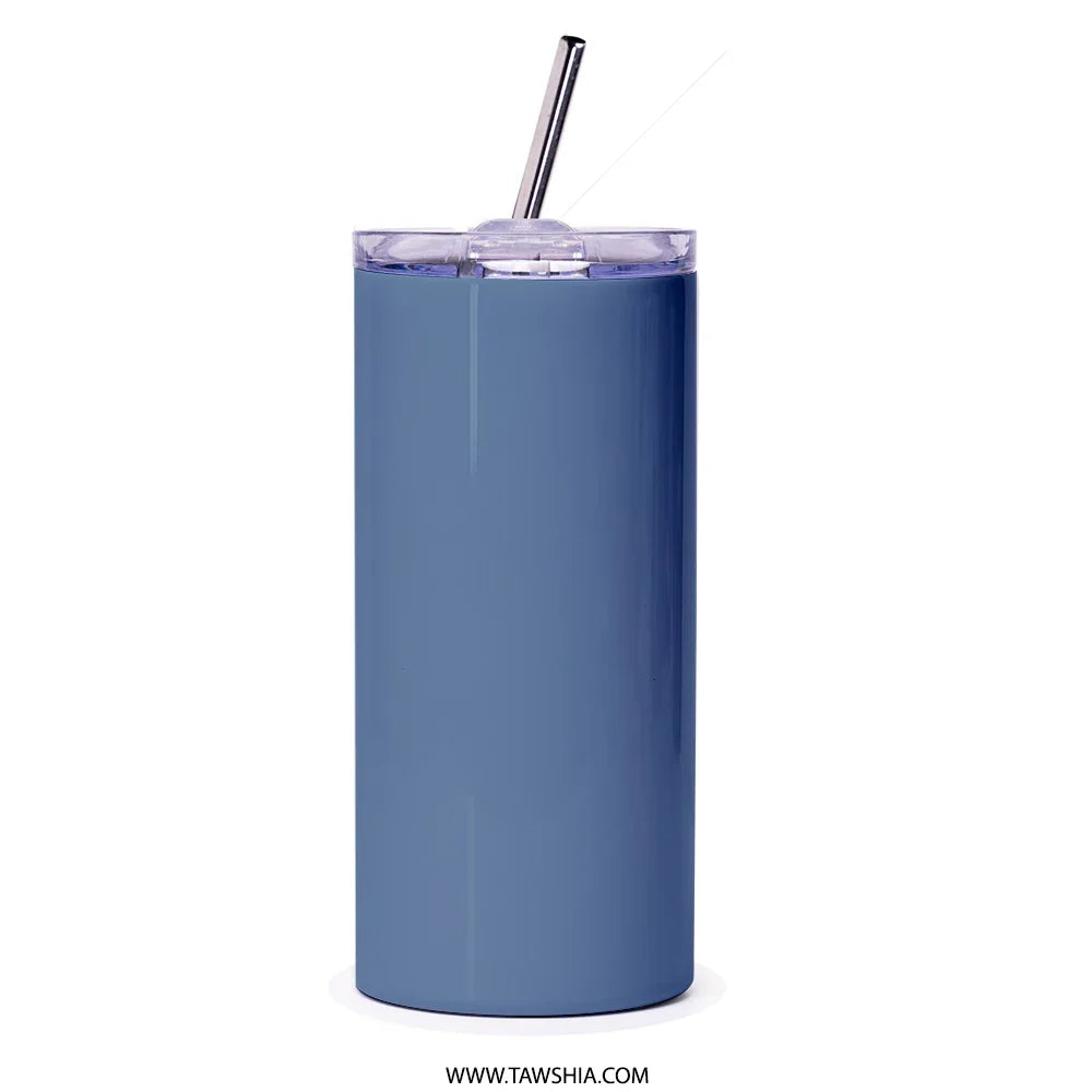 Insulated Blue Travel Mug with Metal Straw Product Type