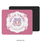 Kawaii Mouse Pad, Cute Anime Girl, Pastel Pink, Hello There, Stay Cute and Sparkly, Kawaii Aesthetic, Desk Decor, PC Gaming - Tawshia