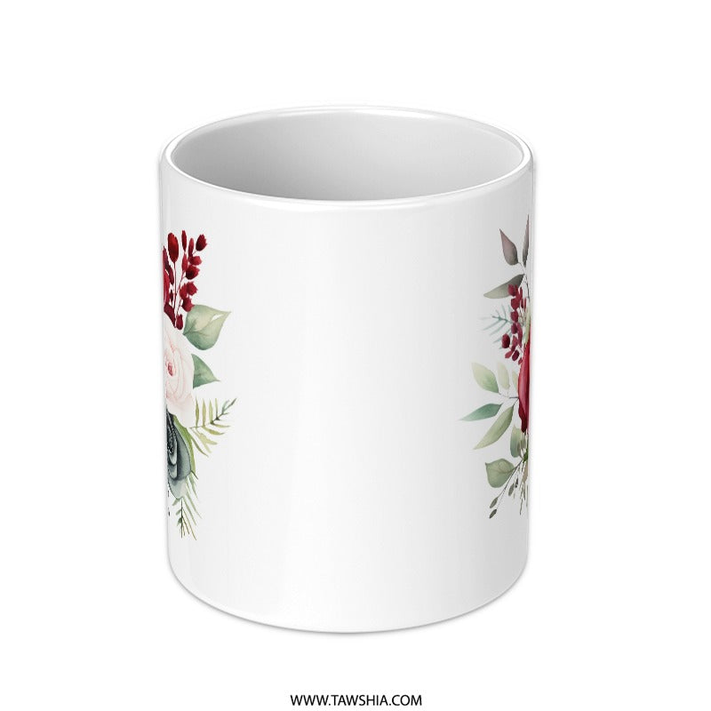 Floral Mug, Roses Mug, Watercolor Mug, Flower Mug, Gift Mug, Beautiful Mug, Botanical Mug, Coffee Lover Mug, Tea Mug, Unique Design Mug - Tawshia