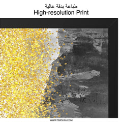 Gold Glitter Abstract Wall Art, Modern Minimalist Art, Gray and Gold Print, Contemporary Home Decor, Elegant Wall Art - Tawshia