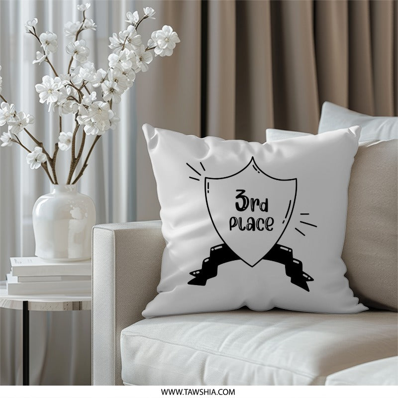 3rd Place Award Pillow, Achievement Cushion, Competition Gift, Funny Loser Pillow, Decorative Throw Pillow, Novelty Gift Pillow - Tawshia