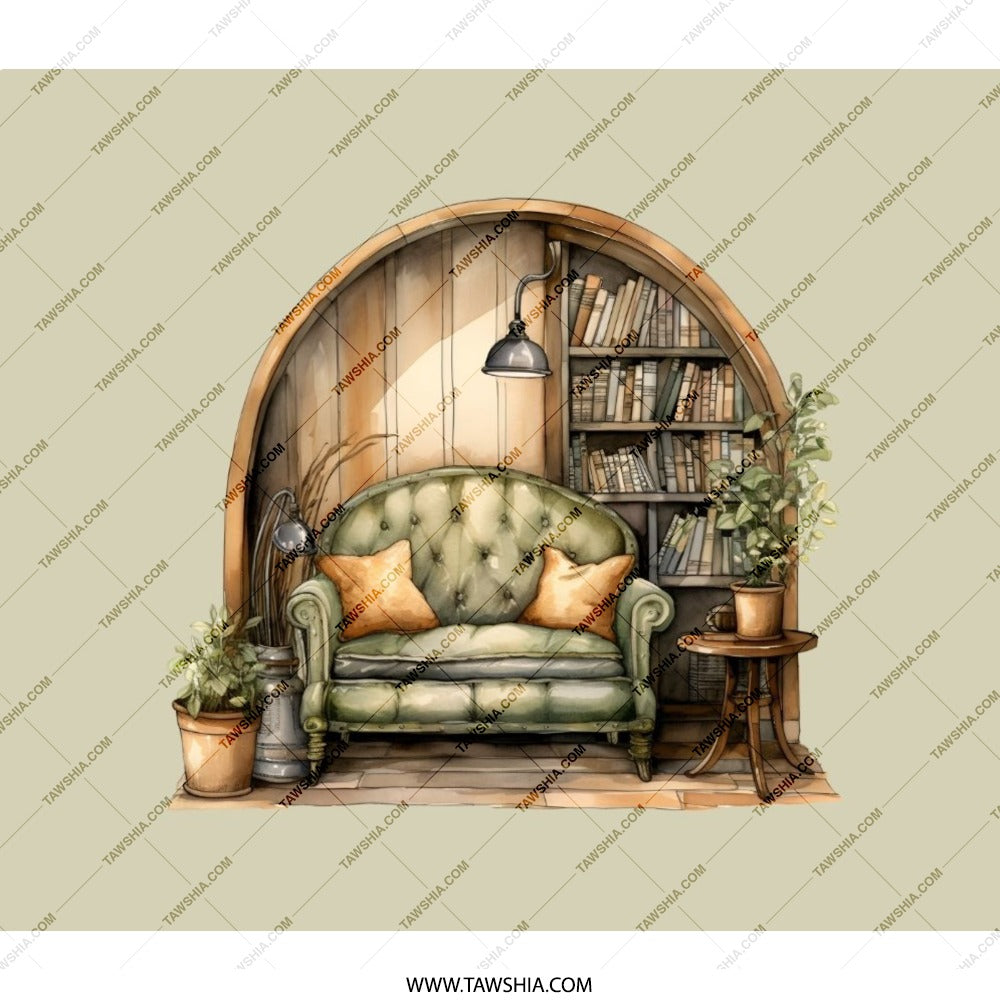 Cozy Book Nook BackPack, Reading Nook Art BackPack, Book Lover Gift, Aesthetic BackPack, Library Decor BackPack, Home Decor BackPack - Tawshia