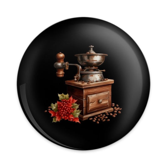 Coffee Grinder Pinback Button, Vintage Style, Coffee Beans, Decorative Button, Unique Gift, Holiday Decor, Espresso Lover, Cafe Chic - Tawshia