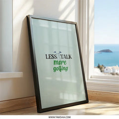 Golf Wall Art, Less Talk More Golfing Print, Funny Golf Decor, Sports Wall Art, Golf Gift Idea, Golf Lover, Golfing Saying, Golf Flags Decor - Tawshia