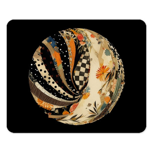 Floral Polka Dot Mouse Pad, Checkerboard Stripes Mousepad, Abstract Art Office Decor, Unique Desk Accessory, Computer Gaming Mouse Pad - Tawshia
