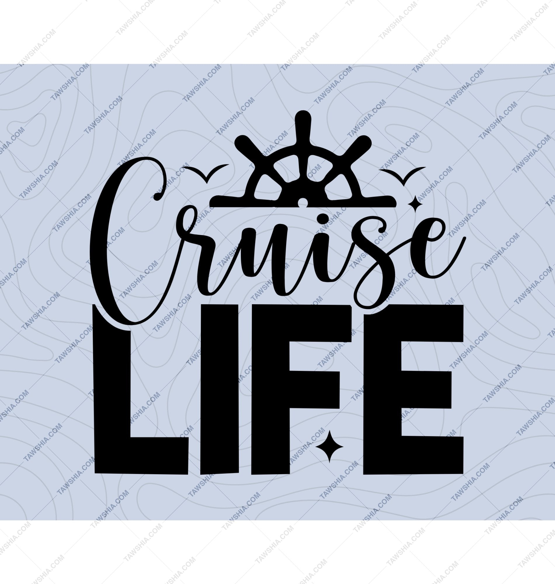 Cruise Life Typography Graphic for Lifestyle Product