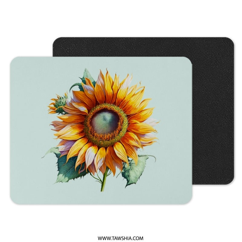 Sunflower Mouse Pad, Floral Mousepad, Sunflower Decor, Office Decor, Flower Desk Accessories, Desk Mat, Cute Mousepad, Botanical Mousepad - Tawshia