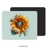 Sunflower Mouse Pad, Floral Mousepad, Sunflower Decor, Office Decor, Flower Desk Accessories, Desk Mat, Cute Mousepad, Botanical Mousepad - Tawshia