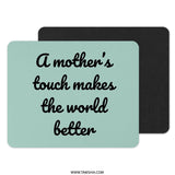 Mothers Touch Mouse Pad, Gift for Mom, Mothers Day Gift, Home Office Decor, Cute Office, Best Mom Ever, Desktop Accessory, Teal Mousepad - Tawshia