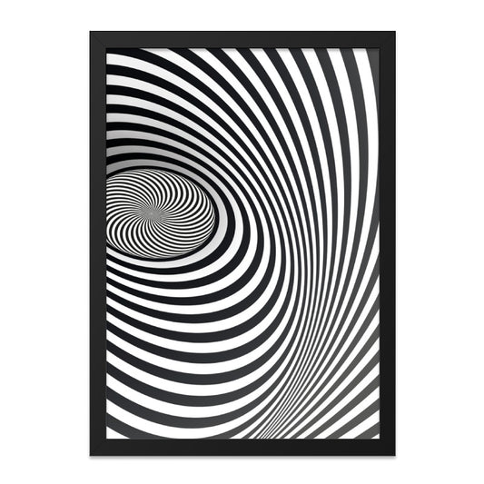 Hypnotic Vortex Wall Art, Optical Illusion Print, Abstract Art, Modern Home Decor, Black and White Art - Tawshia