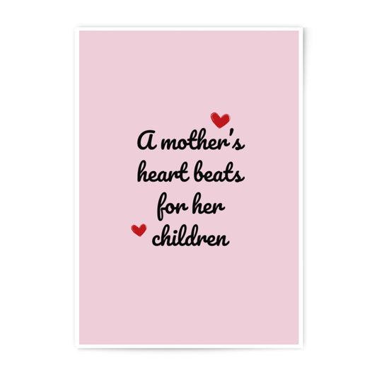 Mother's Heart Beats, Photographic Prints, Mom Gift, Mother's Day Decor, Love for Children, Wall Art Decor, Nursery Art, Cute Prints - Tawshia