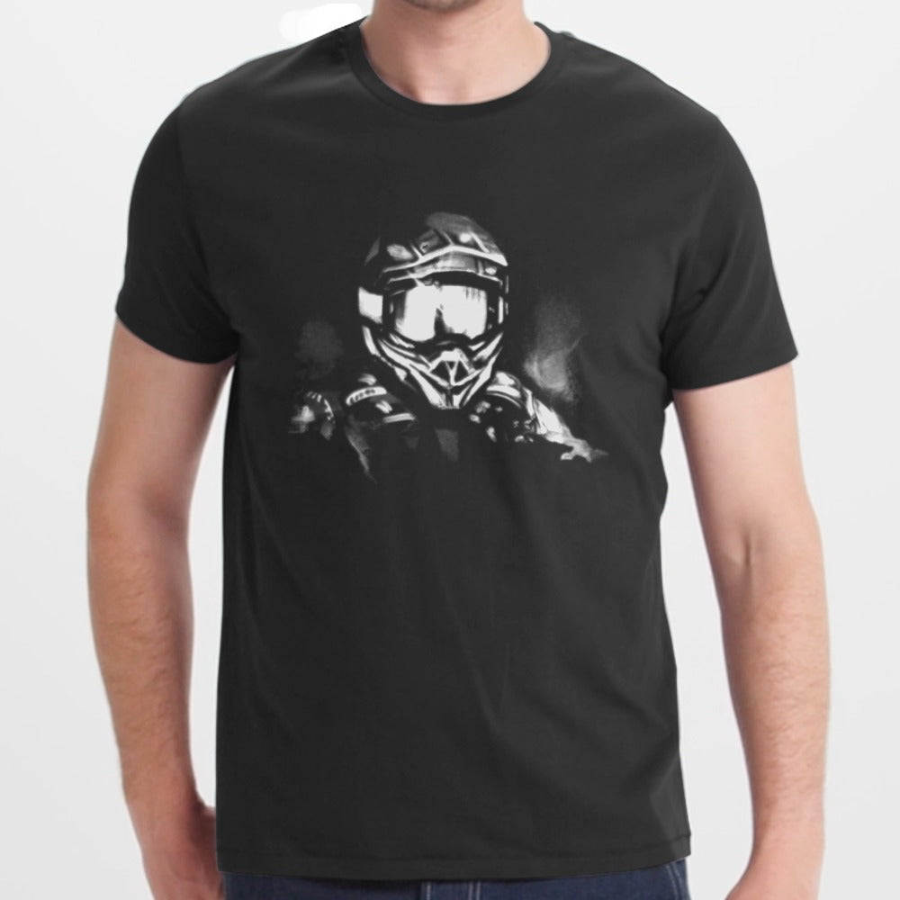 Stylish Biker Print Black Graphic T-shirt Casual Wear product type
