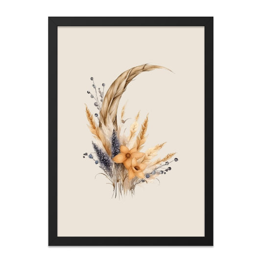 Boho Floral Wall Art, Botanical Print, Neutral Tone Art, Flower Bouquet Print, Farmhouse Wall Decor, Minimalist Art, Floral Home Decor - Tawshia