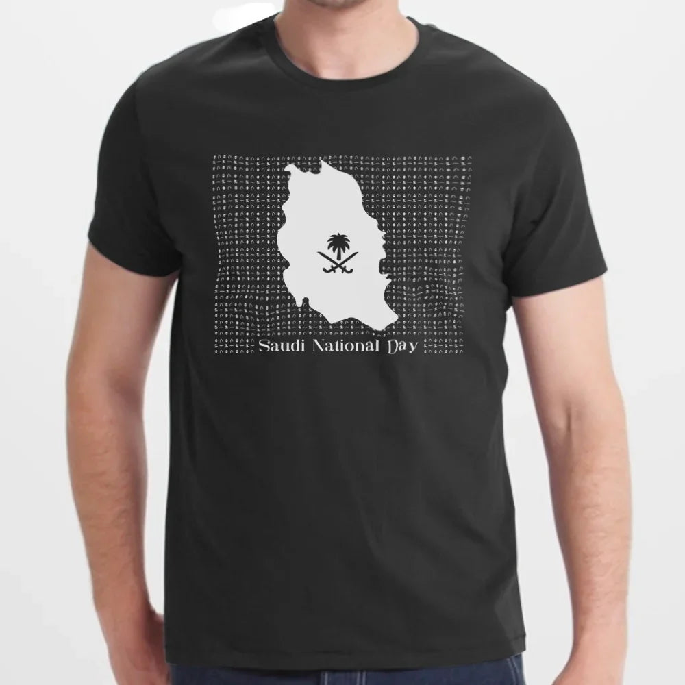 Saudi National Day Map Design Special T-Shirt Product
