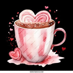 Heart Cocoa Pinback Button, Valentine's Day Gift, Romantic Badge, Coffee Lover Pin, Sweet Treat Button, Cute Accessory, Gift for Her - Tawshia