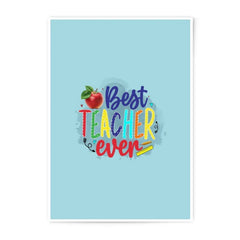 Best Teacher Ever Print, Teacher Appreciation Gift, Classroom Decor, Colorful Apple, Photographic Print, Teacher Thank You Gift Idea - Tawshia
