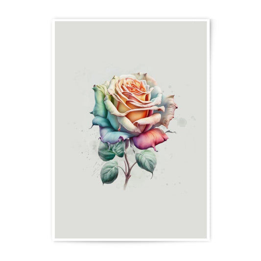 Watercolor Rose Photographic Prints, Floral Wall Art, Colorful Flower Print, Botanical Decor, Home Decor, Gifts for Her, Wall Hanging - Tawshia