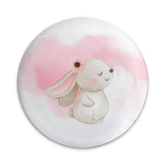 Cute Bunny Pinback Button, Floral Rabbit Badge, Watercolor Animal Button, Pastel Pink Button, Adorable Kids Button, Gift for Bunny Lovers - Tawshia