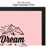 Dream Wish Heart Wall Art, Inspirational Wall Decor, Motivational Quote Print, Positive Affirmation Art, Home Office Decor - Tawshia