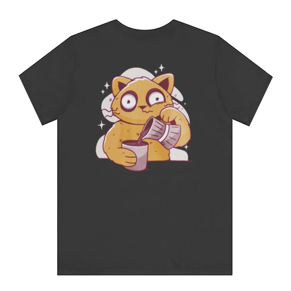 Cute Cat Pouring Coffee Illustration T-Shirt product type