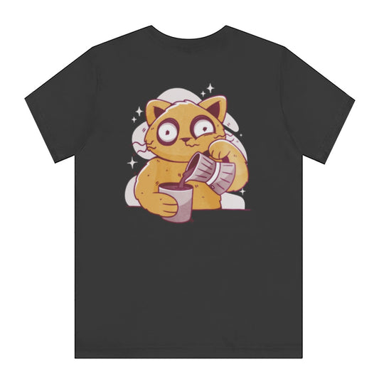Cute Cat Pouring Coffee Illustration T-Shirt product type