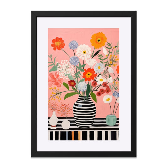 Floral Still Life Wall Art, Colorful Flower Bouquet Print, Modern Home Decor, Vibrant Floral Painting, Botanical Wall Decor - Tawshia