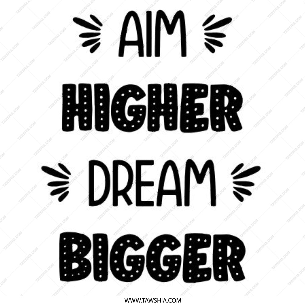 Aim Higher Dream Bigger Pinback Button, Inspirational Quote Button, Positive Affirmation Pin, Motivational Gift, Encouragement - Tawshia