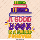 Book Lover Pinback Button, Good Book Friend Forever, Reading Gift, Librarian Button, Colorful Books, Literary Gift, Teacher Present - Tawshia