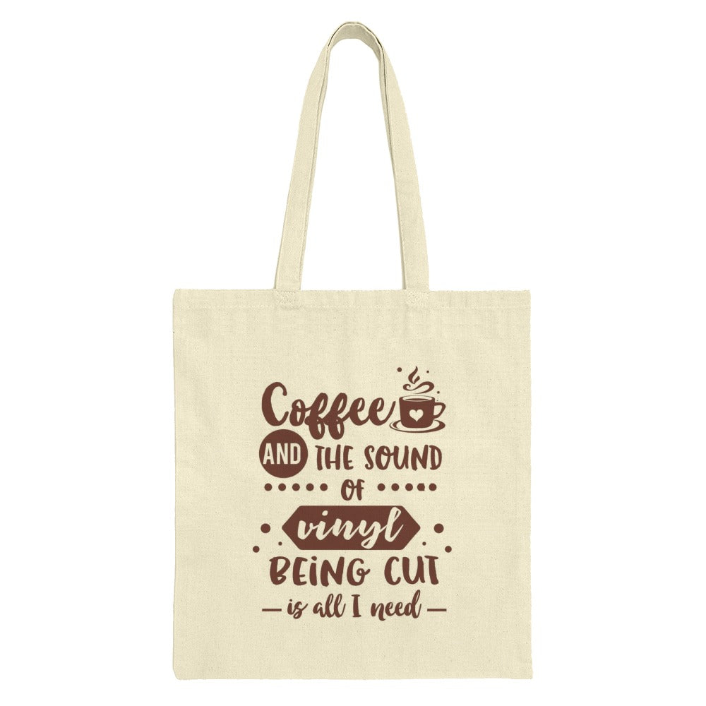 Coffee and Vinyl Tote Bag, Music Lover Tote Bag, Coffee Lover Gift, Gift For Her, Gift For Him, Everyday Bag - Tawshia