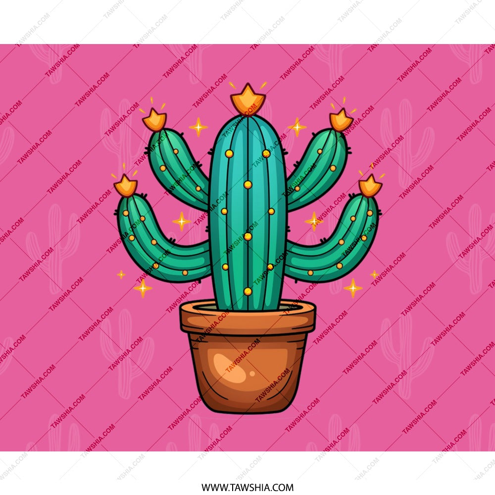 Cactus Mouse Pad, Potted Plant, Cute Desert Plant, Office Decor, Computer Accessory, Desk Mat, Gaming Mousepad - Tawshia
