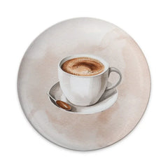 Watercolor Coffee Pinback, Coffee Lover Gift, Latte Art Button, Cafe Aesthetic Pin, Coffee Cup Pin, Drink Art Pinback - Tawshia