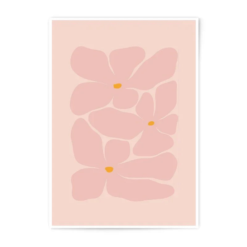 Pink Floral Photographic Print, Minimalist Flower Art, Pastel Wall Decor, Modern Botanical Print, Trendy Aesthetic Photo Print - Tawshia
