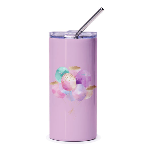Easter Egg Balloons Tumbler, Watercolor Art Tumbler, Spring Tumbler, Cute Easter Gift Idea, Pastel Color Drinkware, Easter Decorations - Tawshia