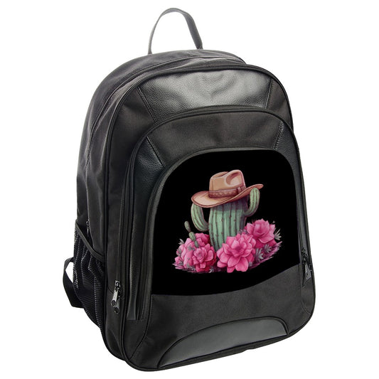 Cowboy Cactus Backpack, Floral Succulent Bag, Desert Style Travel Backpack, Trendy Western Backpack, Unique Design Bookbag - Tawshia