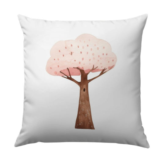 Watercolor Tree Pillow, Pink Tree Decor, Spring Tree Cushion, Nature Inspired Pillow, Decorative Tree Pillow Cover, Unique Pillows - Tawshia