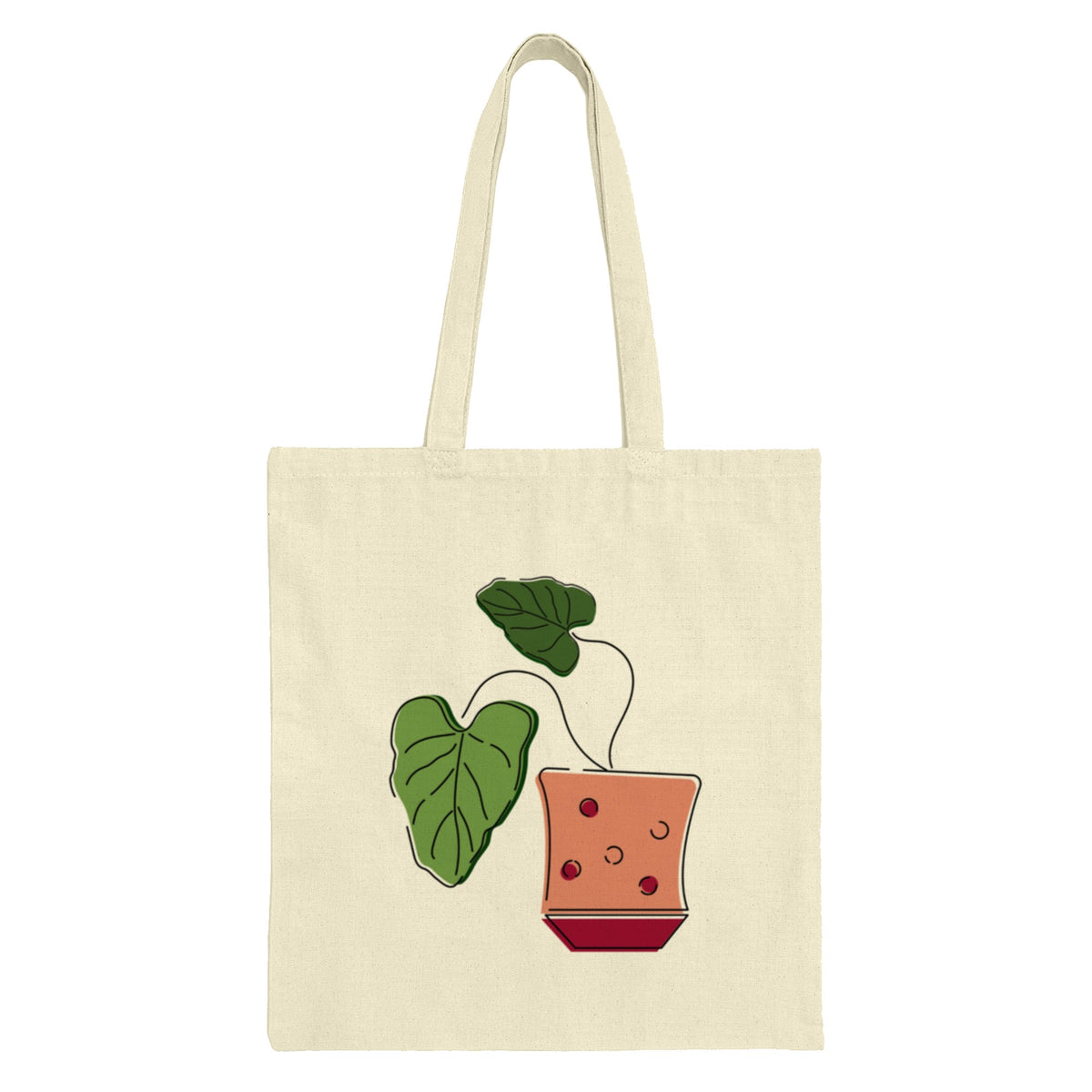 Stylish Leaf and Pot Design Eco-Friendly Tote Bag product type