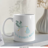 Baby Boy Stork Mug, New Baby Gift, Baby Shower Present, Cute Coffee Mug, Expecting Mom Gift, New Dad Gift, Pregnancy Gift, Newborn Arrival - Tawshia