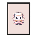 Cute Coffee Wall Art, Kawaii Coffee Print, Coffee and Friends Poster, Trendy Wall Decor, Modern Art Print, Gift for Coffee Lovers - Tawshia