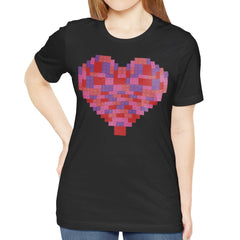 Retro Pixelated Heart Design Graphic Shirt product type