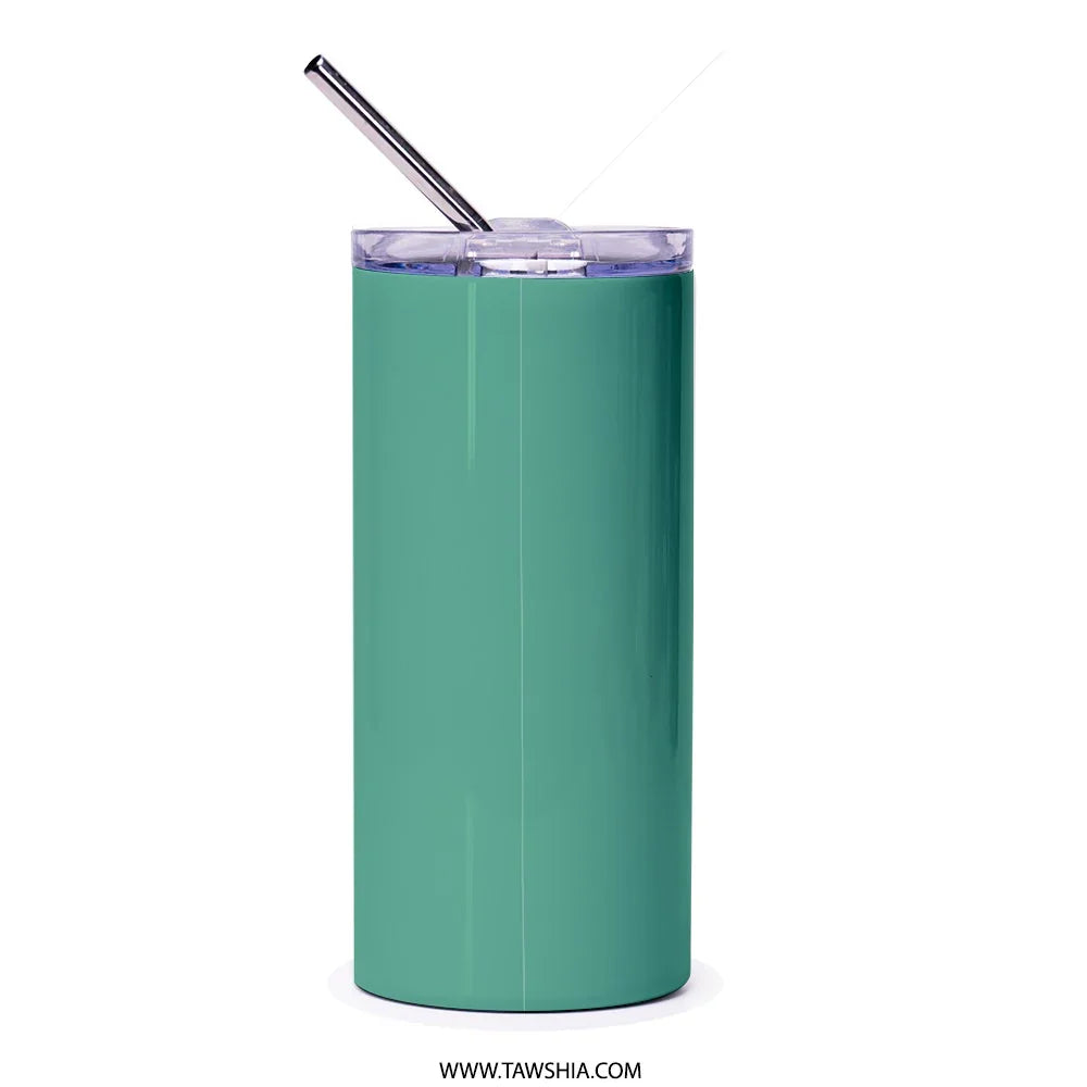 Insulated Green Beverage Tumbler with Straw Product