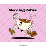 Morning Coffee Mouse Pad, Funny Cartoon Coffee, Running Coffee Cup, Office Desk Decor, Coffee Lover Gift, Computer Accessories - Tawshia