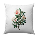 Floral Pillow, Botanical Print Pillow, Flower Accent Pillow, Decorative Pillow, Floral Home Decor, Pink Azalea Pillow - Tawshia