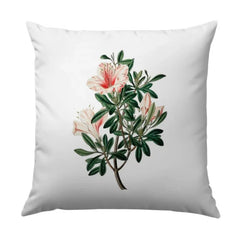 Floral Pillow, Botanical Print Pillow, Flower Accent Pillow, Decorative Pillow, Floral Home Decor, Pink Azalea Pillow - Tawshia