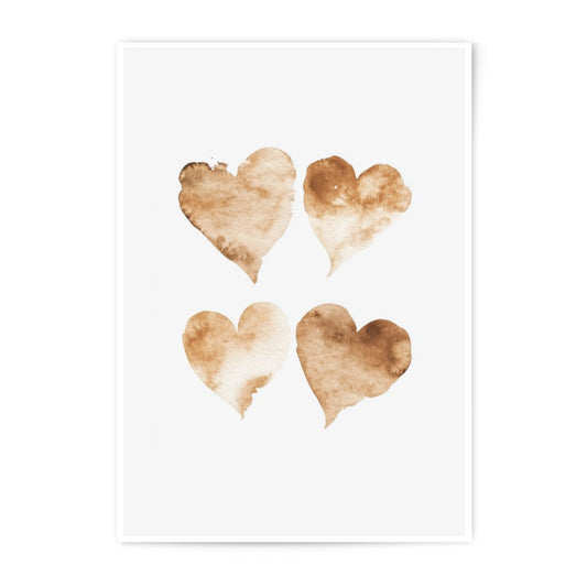 Watercolor Hearts Photographic Print, Heart Art Print, Love Home Decor, Minimalist Wall Art, Valentine's Day Gift, Anniversary Gift - Tawshia