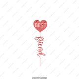 Best Friend Pillow, Heart Balloon Pillow, Friendship Gift Pillow, Decorative Pillow, Throw Pillow, Gift for Bestie - Tawshia