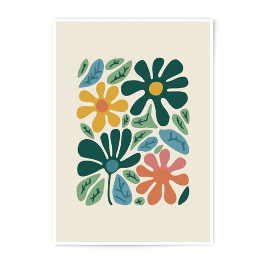 Floral Photographic Print, Retro Flower Art, Botanical Wall Decor, Modern Flower Print, Colorful Flower Poster, Home Decor Art, Trendy Art - Tawshia