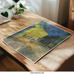 Van Gogh Cafe Terrace Photographic Print, Night Art, Starry Night Style, Colorful Wall Decor, Famous Painting Print, Art Gift Idea - Tawshia